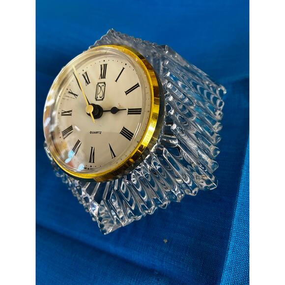 Vintage Paul Sebastian PS Clear Quartz Bavarian Hexagon Desk Clock - Picture 2 of 6